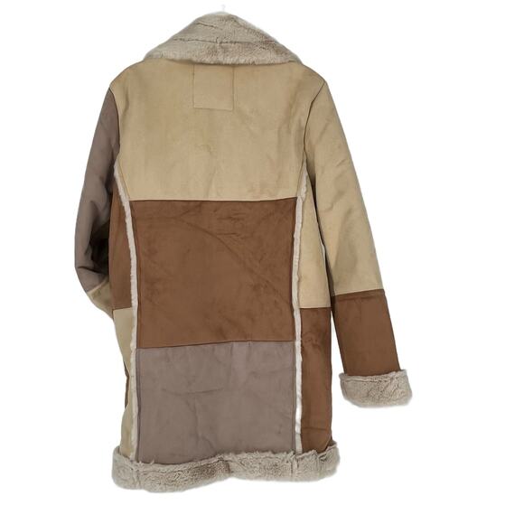 Hollister Faux Suede/Fur Coat in Tan Size Small - Picture 3 of 7